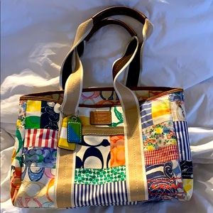 Coach patchwork top handle purse